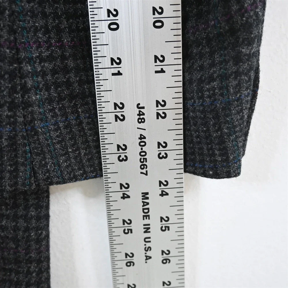 Vtg USA Made 44S Gray Check 100% Wool Tweed Mens Blazer Suit‎ Jacket Sport Coat
